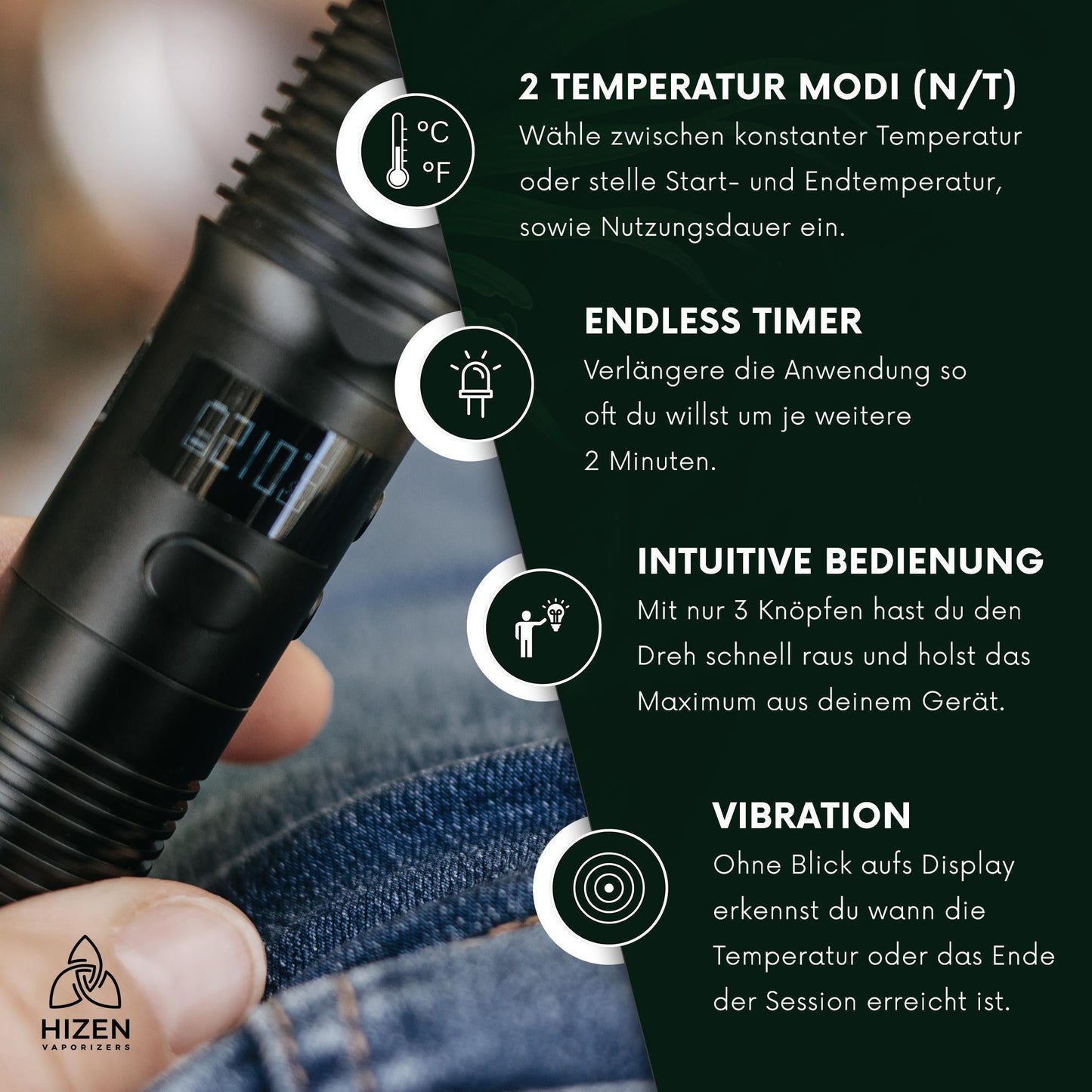 HIZEN Vaporizers Stilus Pro Max schwarz