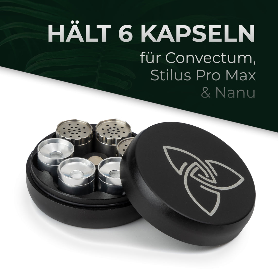 Dosier-Kapselmagazin Bundle - inkl. 3 Kapseln für Kräuter aus Edelstahl & 3 Kapseln für Wax /Öl - für Convectum, Nanu & Stilus Pro Max